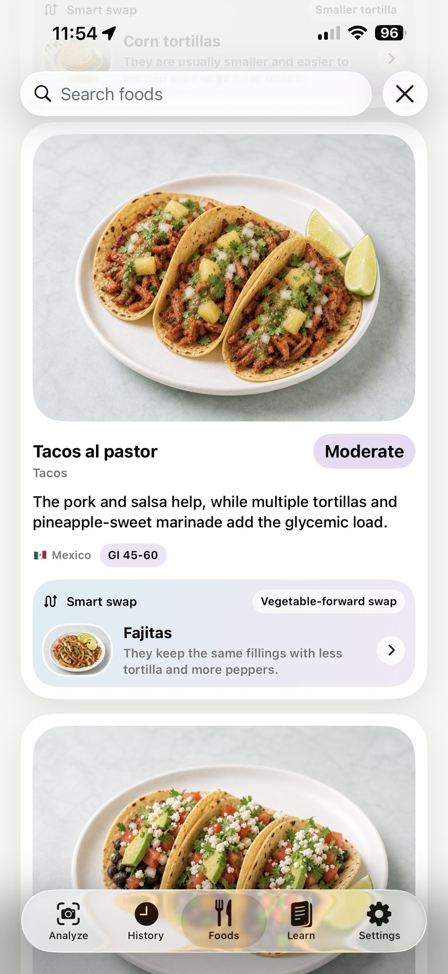 Food scan result